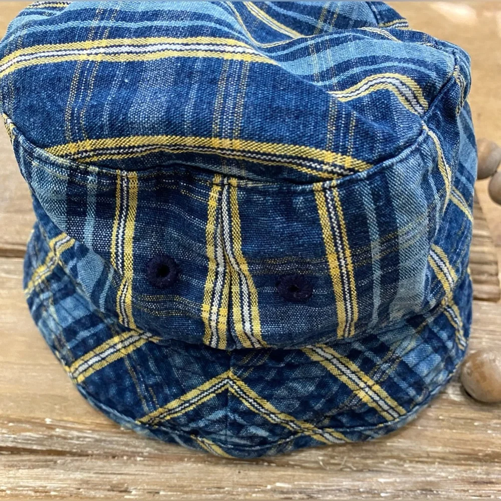 Vintage Gymboree Gymsport Infant‎ 6-12 Months Blue Plaid Bucket Hat